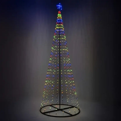 12’ Multicolor LED Animated Outdoor Lightshow Tree Black Frame - Christmas Lights