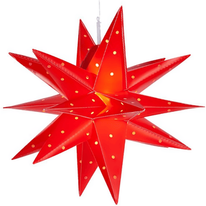17" Fold Flat Aurora Superstar LED Moravian Star, Outdoor Rated, Red Christmas Decorations Wintergreen Corporation