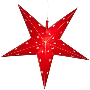 18" Fold Flat 5 Point Aurora Superstar LED Star, Outdoor Rated, Red Christmas Decorations Wintergreen Corporation