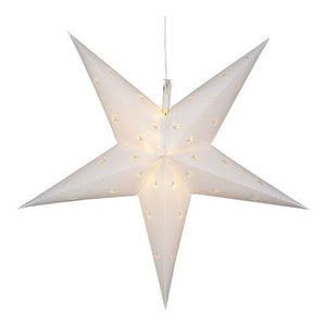 18" Fold Flat 5 Point Aurora Superstar LED Star, Outdoor Rated, White Christmas Decorations Wintergreen Corporation