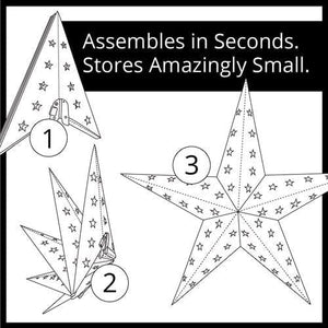 18" Fold Flat 5 Point Aurora Superstar LED Star, Outdoor Rated, White Christmas Decorations Wintergreen Corporation