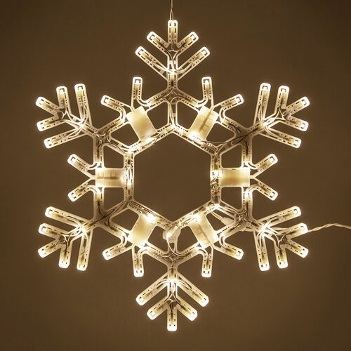 20" LED Folding Snowflake, Warm White, Lights