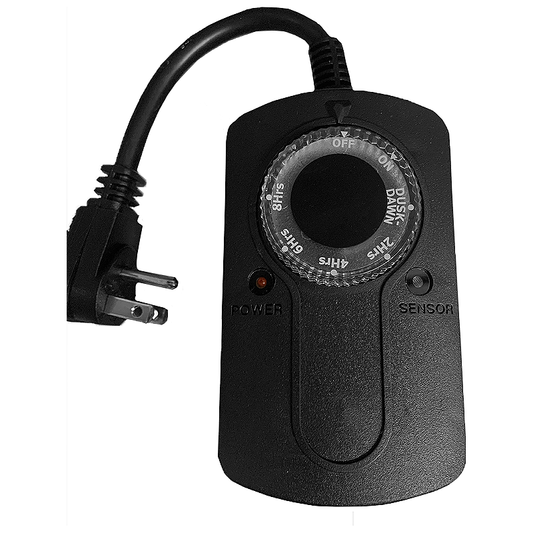 2 Outlet 15 Amp Outdoor Photocell Timer - Christmas Light Installation Accessories