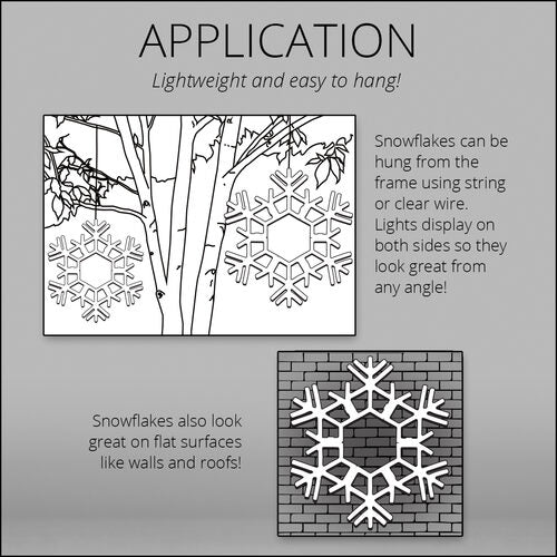 20" Folding Snowflake, Cool White Twinkle Lights