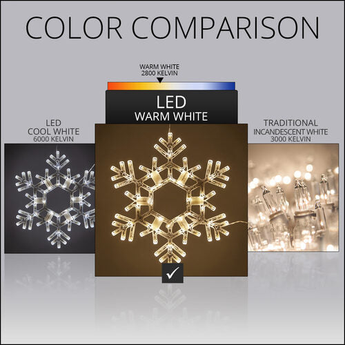 20" LED Folding Snowflake, Warm White, Lights