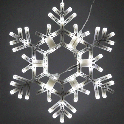 20" Folding Snowflake, Cool White Twinkle Lights