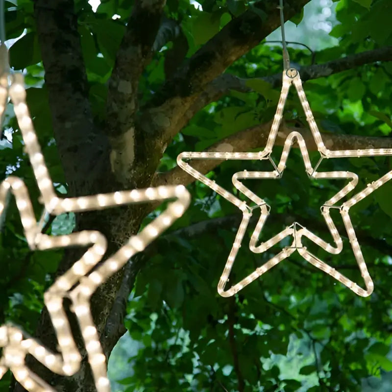 22’’ Warm White LED Double 5 Point Star - Wireframes Displays and Yard Art