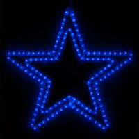24" Blue LED Double 5 Point Star