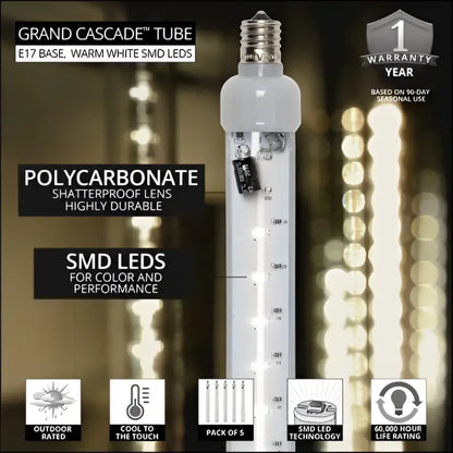 24’’ C9 Cascade Warm White SMD LED Tubes - Box of 5