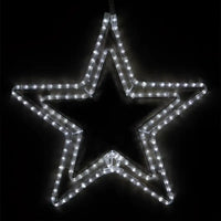 24" Cool White LED Double 5 Point Star
