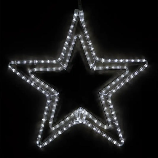 24’’ Cool White LED Double 5 Point Star - Wireframes Displays and Yard Art