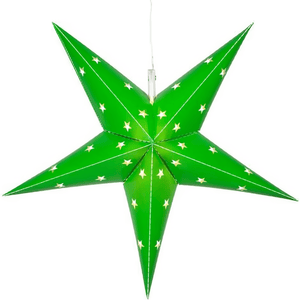 24" Fold Flat 5 Point Aurora Superstar LED Star, Outdoor Rated, Green Christmas Decorations Wintergreen Corporation