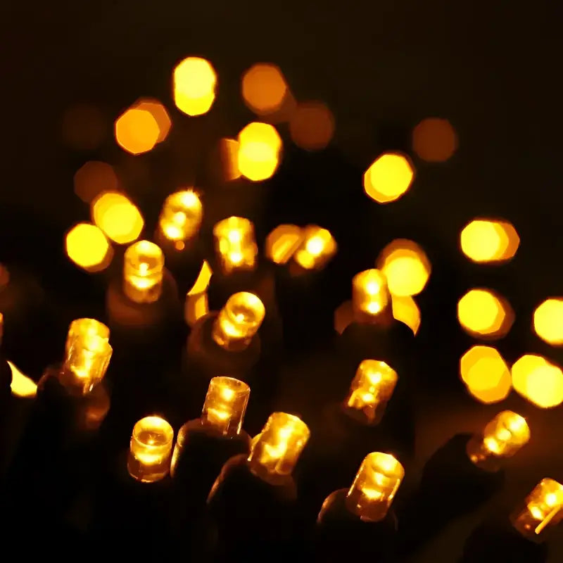 25 5mm Gold Commercial Co-Axial LED Christmas Lights 4’’ Spacing - Christmas Lights