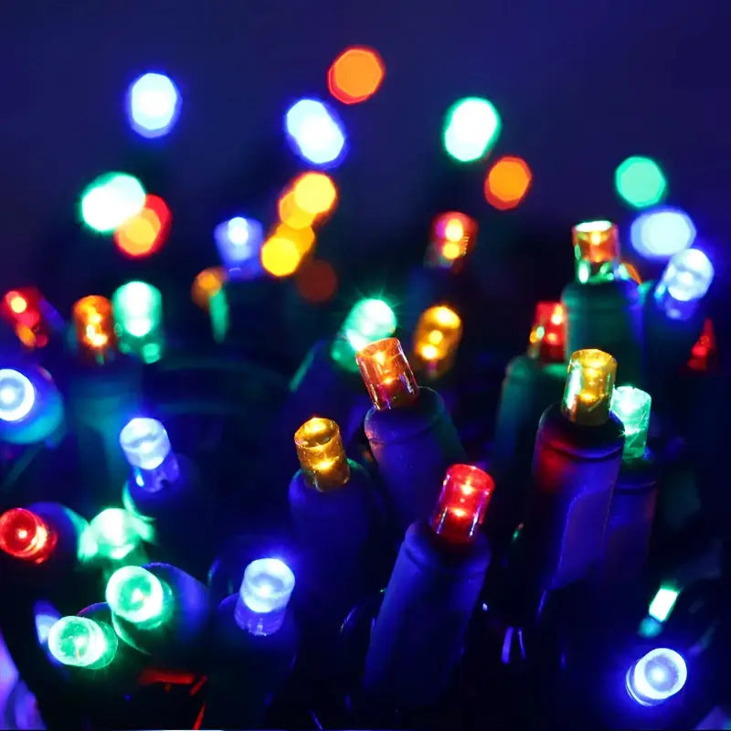 25 5mm Multicolor Commercial Co-Axial LED Christmas Lights 4’’ Spacing - Christmas Lights