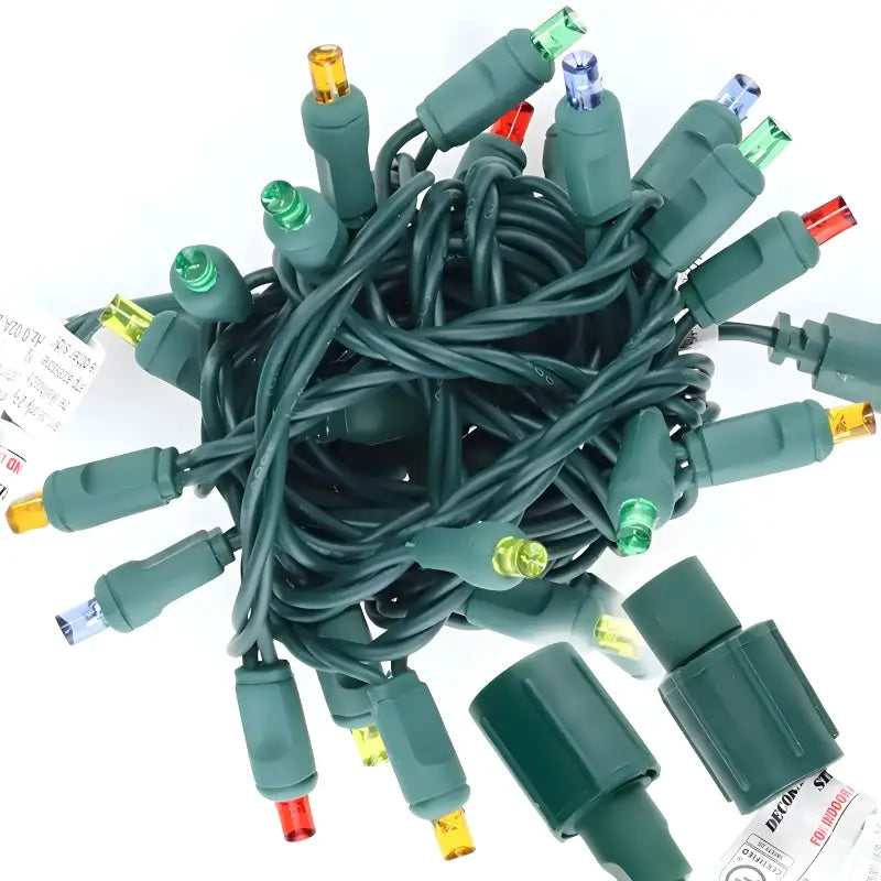 25 5mm Multicolor Commercial Co Axial LED Christmas Lights 4’’ Spacing Christmas Lights