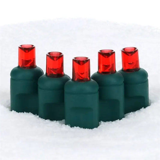 25 5mm Red Commercial Co-Axial LED Christmas Lights 4’’ Spacing - Christmas Lights