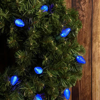 25 C7 Blue LED Christmas Lights, 8" Spacing, Green Wire [CLOSEOUT]