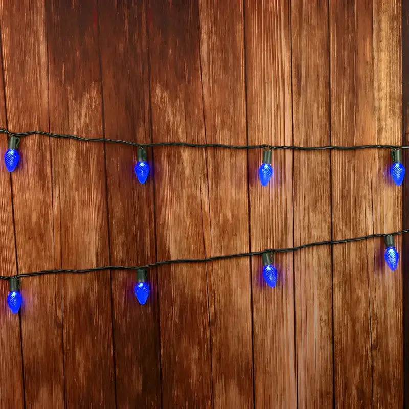 25 C7 Blue LED Christmas Lights 8’’ Spacing Christmas Lights