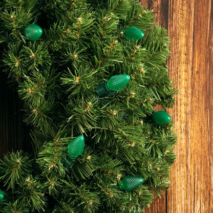 25 C7 Green LED Christmas Lights 8’’ Spacing - Christmas Lights
