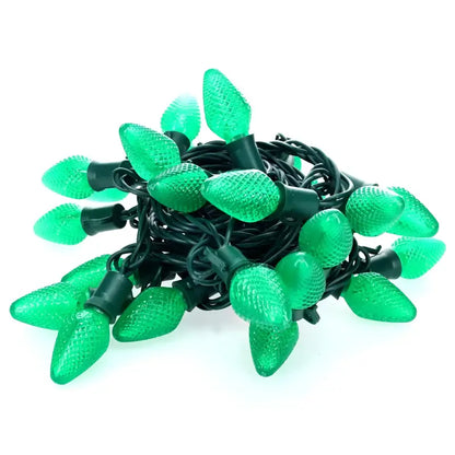 25 C7 Green LED Christmas Lights 8’’ Spacing Christmas Lights