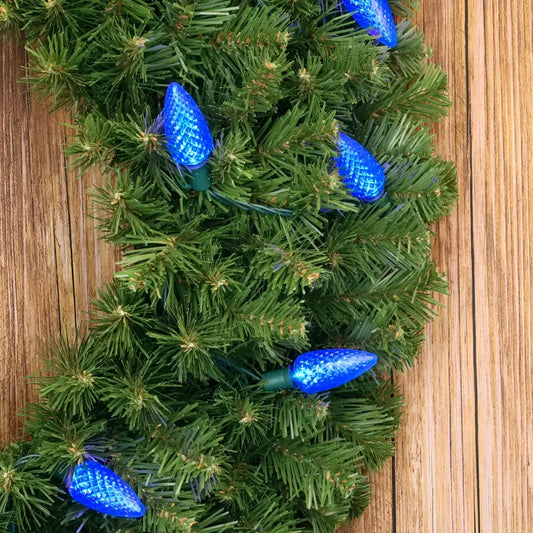 25 C9 Blue LED Christmas Lights 8’’ Spacing - Christmas Lights