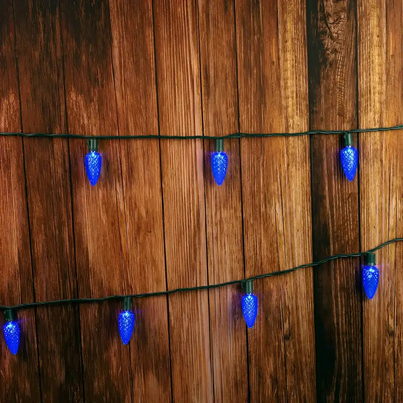 25 C9 Blue LED Christmas Lights 8’’ Spacing Christmas Lights