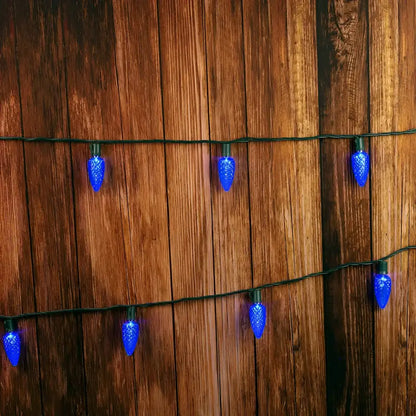 25 C9 Blue LED Christmas Lights 8’’ Spacing Christmas Lights