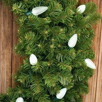 25 C9 Cool White LED Christmas Lights, 8" Spacing, Green Wire [CLOSEOUT]