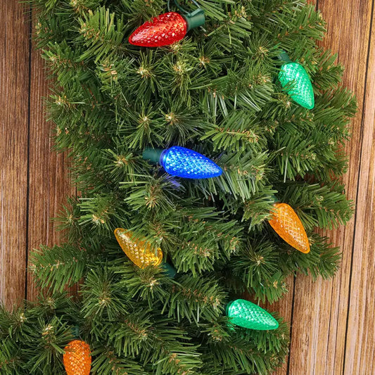 25 C9 Multicolor LED Christmas Lights 8’’ Spacing - Christmas Lights