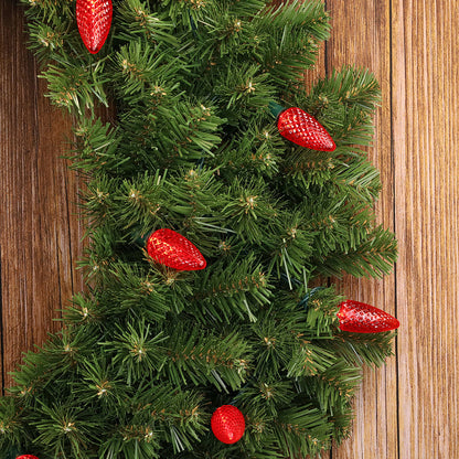 25 C9 Red LED Christmas Lights 8’’ Spacing - Christmas Lights