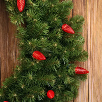 25 C9 Red LED Christmas Lights, 8" Spacing, Green Wire [CLOSEOUT]
