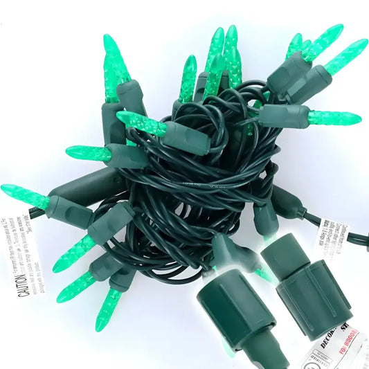 25 M5 Green Commercial Co-Axial LED Christmas Lights 4’’ Spacing - Christmas Lights