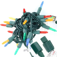 25 M5 Multicolor Commercial Co-Axial LED Christmas Lights, 4" Spacing, Green Wire [CLOSEOUT]