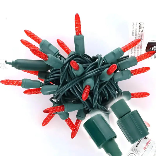 25 M5 Red Commercial Co-Axial LED Christmas Lights 4’’ Spacing - Christmas Lights