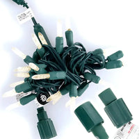 25 M5 Warm White Commercial Co-Axial LED Christmas Lights, 4" Spacing, Green Wire [CLOSEOUT]