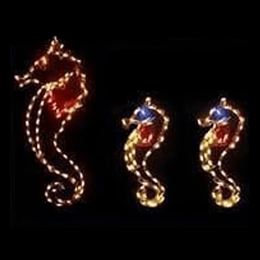 3 Pc Sea Horse 1 Lg 2 Sm - The Christmas Light Emporium