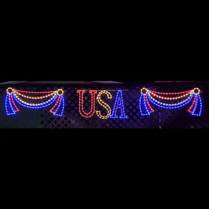 3 Piece U.S.A. with Banners - Wireframes Displays and Yard Art