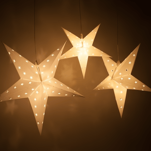 30" Fold Flat 5 Point Aurora Superstar LED Star, Outdoor Rated, White Christmas Decorations Wintergreen Corporation