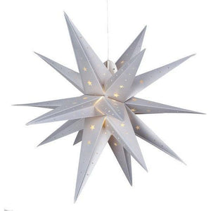 30" Fold Flat Aurora Superstar LED Moravian Star, Outdoor Rated, Silver Christmas Decorations Wintergreen Corporation