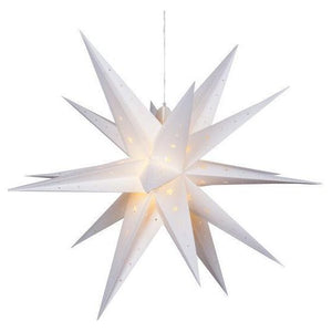 30" Fold Flat Aurora Superstar LED Moravian Star, Outdoor Rated, White Christmas Decorations Wintergreen Corporation