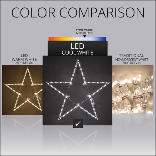 32" Cool White LED Folding Star