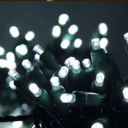 35 5mm Cool White LED Christmas Lights 4’’ Spacing - Christmas Lights