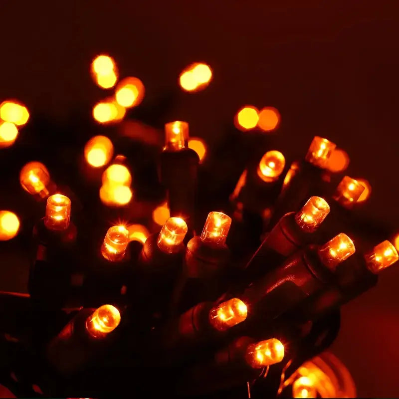35 5mm Orange LED Christmas Lights 4’’ Spacing - Christmas Lights