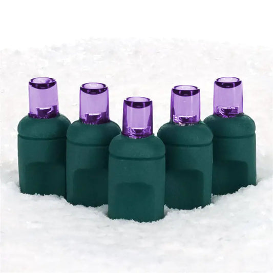 35 5mm Purple LED Christmas Lights 4’’ Spacing - Christmas Lights