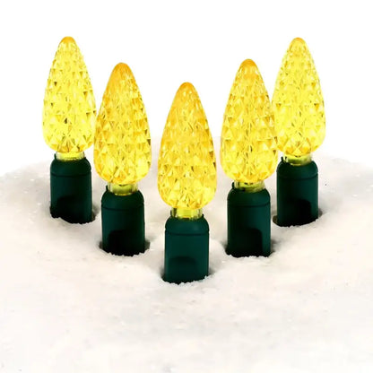 35 C6 Gold LED Christmas Lights 4’’ Spacing - Christmas Lights