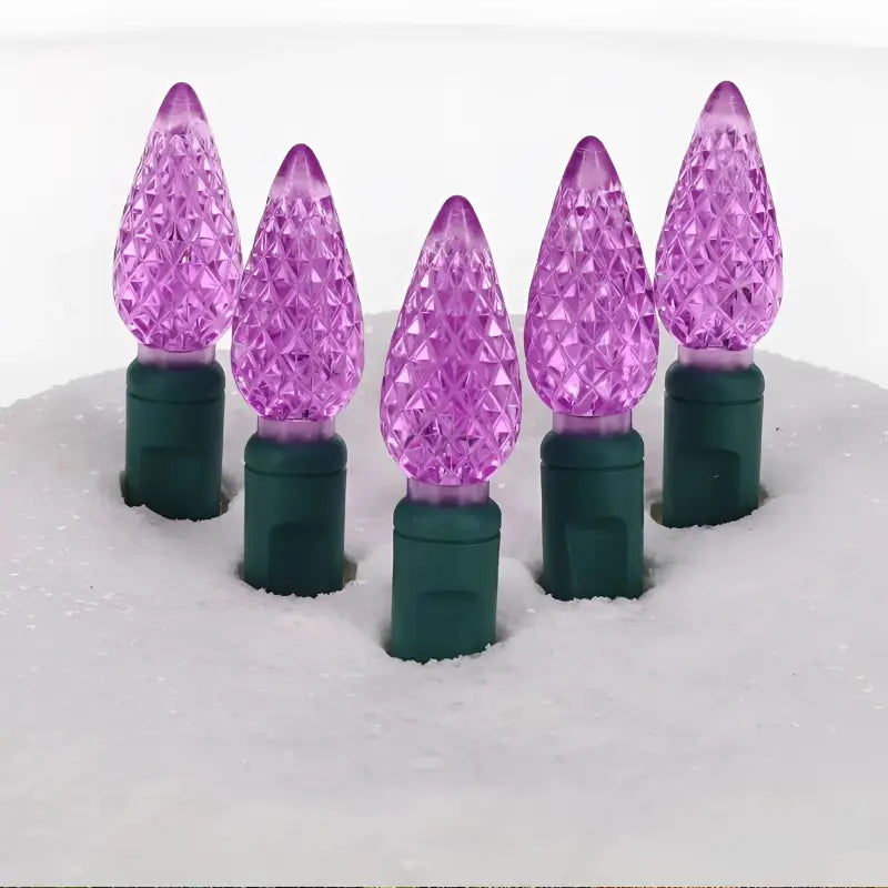 35 C6 Purple LED Christmas Lights 4’’ Spacing - Christmas Lights