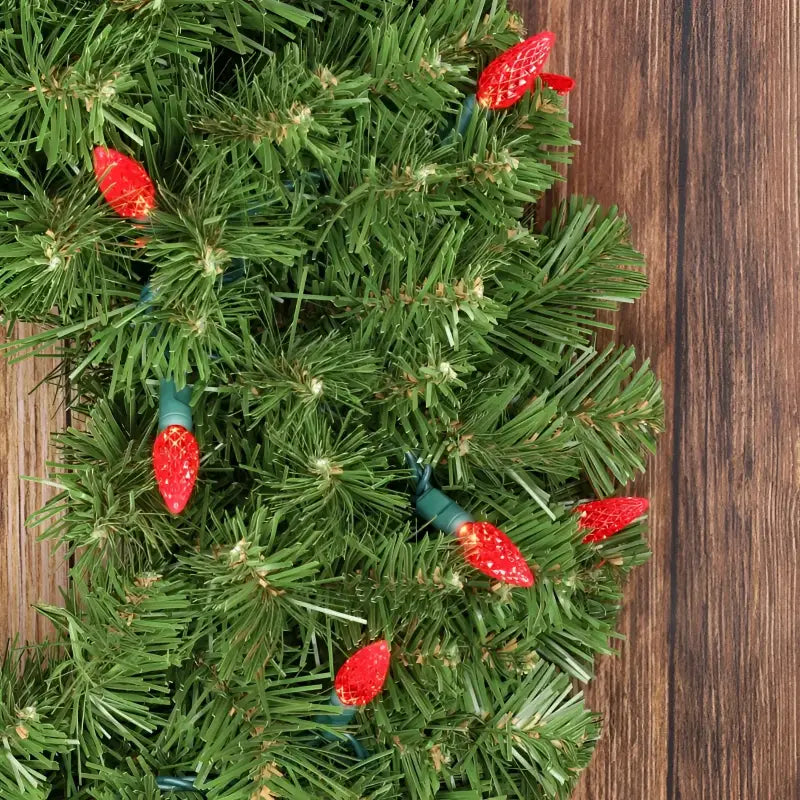 35 C6 Red LED Christmas Lights 4’’ Spacing - Christmas Lights