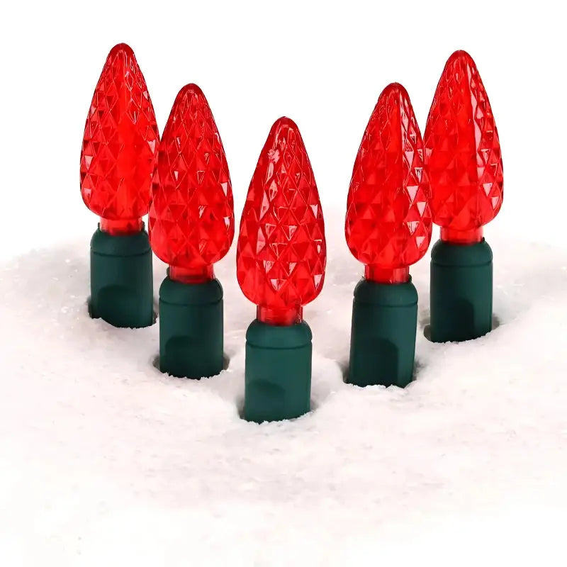 35 C6 Red LED Christmas Lights 4’’ Spacing - Christmas Lights