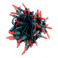 35 M5 Red LED Christmas Lights, 4" Spacing, Green Wire [CLOSEOUT]