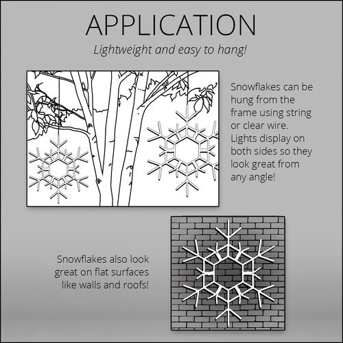 36" Folding Snowflake, Cool White Twinkle Lights